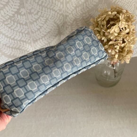 Nine West Geometric Print Blue/Ivory Fabric Mini Bag/Wallet/Purse, Retro, Y2K - Picture 6 of 9